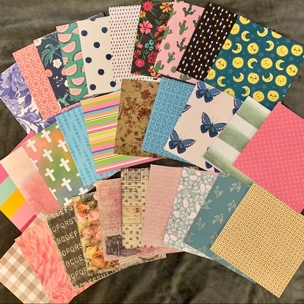 6x6in Scrapbook/Planner/Journal Paper. 75 pieces